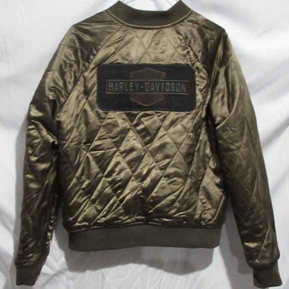 Woman's reversible authentic Harley-Davidson coat black green medium - Picture 9 of 10